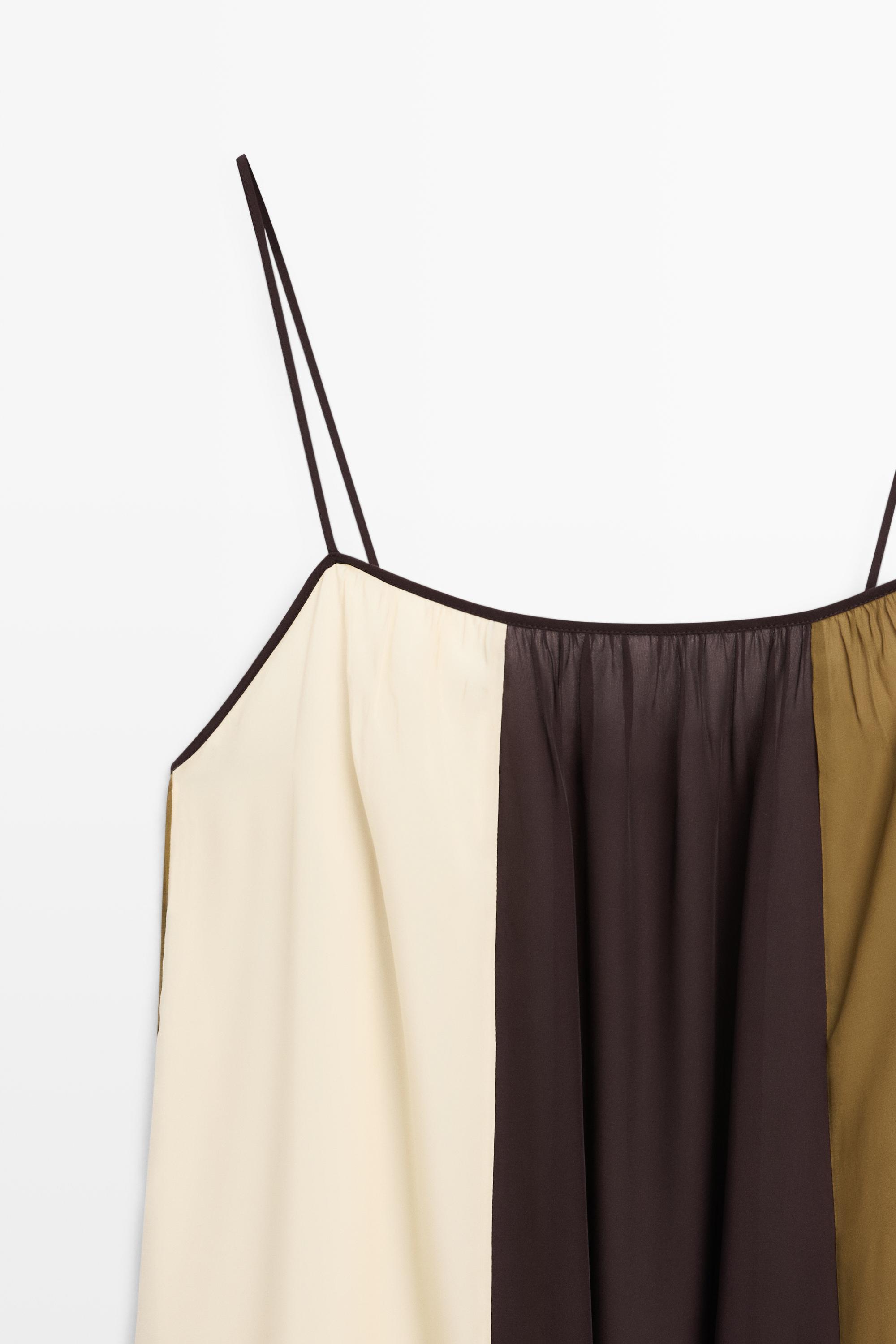 Robe midi fluide à bretelles